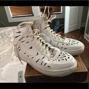 White Nike Laser Cut AirForce 1’s